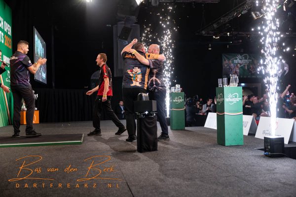 2023-1-29 ASSEN, NETHERLANDS- JANUARI 29: Dartsplayer playing at the TOTO Dutch Open Darts 2023 Saturday on Januari 29 2023 in de Bontewever Netherlands (Photo by Bas van den Berk/Orange Pictures)